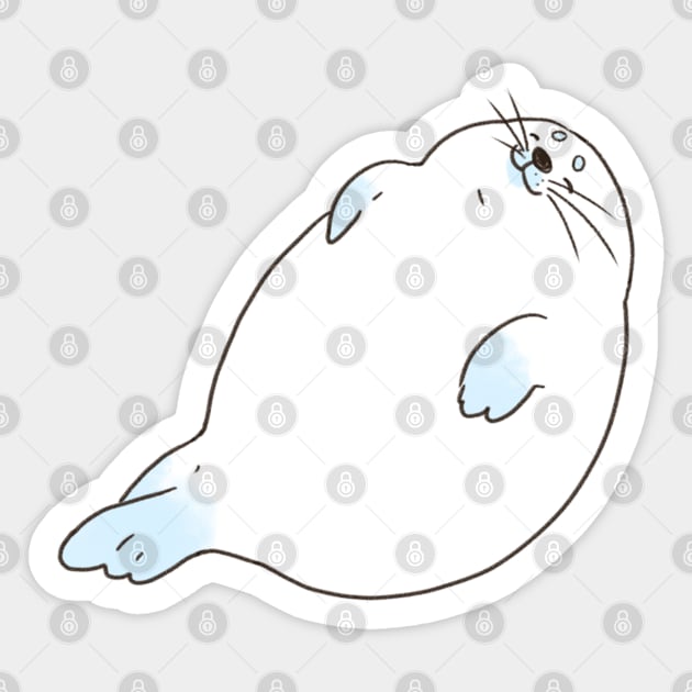 Adorable Seal Pup Sleeping Sticker by You Miichi